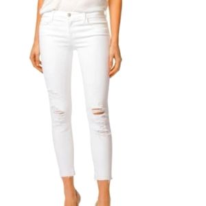 Ladies J Brand Low Rise Crop Skinny Jeans White Size 27